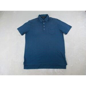 Ralph Lauren Polo Shirt Mens Large‎ Blue Striped Vintage Lisle Pima Cotton*